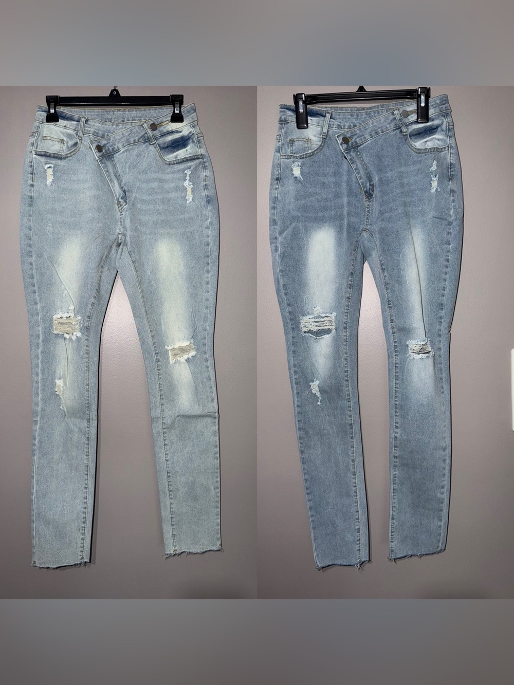 Set of 2- Women's Light Blue Distressed Skinny Jeans Fits Size 8-10